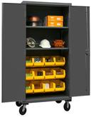Durham 12 Gauge Mobile Cabinet with Bins and 2 Shelves