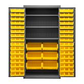 Durham Cabinet - 102 Yellow Bins - 3 Shelves - 36 in x 24 in x 72 in