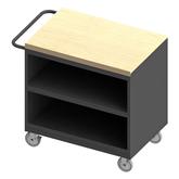Durham Mobile Bench Cabinet with 1 Shelf No Door and Maple Top