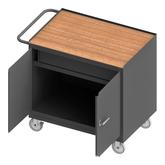 Durham Mobile Bench Cabinet with 2 Doors 1 Drawer and Hard Board Top