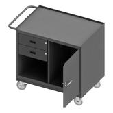 Durham Mobile Bench Cabinet with 1 Door 2 Drawers and Steel Top