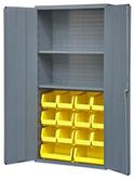 Durham 36 Inch Wide Cabinet with 14 Bins and 2 Shelves Model No. 3602-BLP-14-2S-95