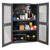 Durham 48 Inch Wide Ventilated 5-S Storage Cabinet with Steel Pegboard and 2 Adjustable Shelves Model No. EMDC-482472-PB-2S-95