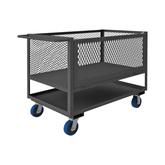 Durham 4 Sided Mesh Box Truck with 2 Shelves and Drop Gate