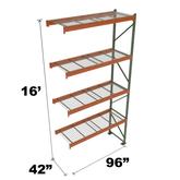 Stromberg Teardrop Storage Rack - Add-on Unit with Deck - 96 in x 42 in x 16 ft