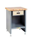 Little Giant Enclosed Table with Drawer and Butcher Block Top Model No. WTC-2424-LL-DR
