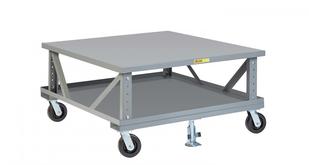 Adjustable Height Mobile Pallet Stand with Lower Deck