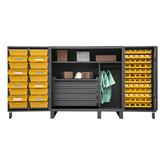 Durham 12 Gauge Tilt-Bin Cabinet with Shelves Drawers and Hook-On Bins