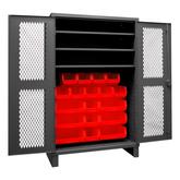 Durham Ventilated Cabinet with 3 Shelves and 18 Bins