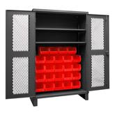 Durham Ventilated Cabinet with 2 Shelves and 24 Bins