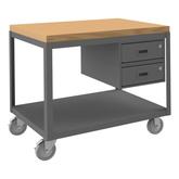 Durham Mobile High Deck Portable Table with Drawers