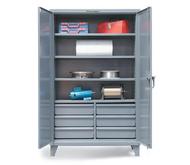 Industrial Cabinet with Lower Half-Width Drawers