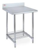 Metro Lab Tables with Stainless Backsplash and 3-Sided Frame (with optional accessory wire shelf)