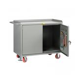 Mobile Bench Cabinets with Pegboard or Louvered Panel Doors