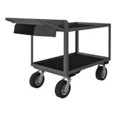 Durham Order Picking Cart with Storage Pocket and Pneumatic Casters
