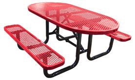 Oval Expanded Metal Picnic Table