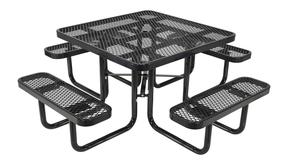 Square Steel Mesh Picnic Table 46" Length Black