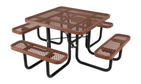 Square Steel Mesh Picnic Table 46" Length Brown