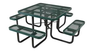 Square Steel Mesh Picnic Table 46" Length Green