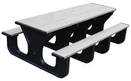 PT-PWT-2896-BKGY Rectangular Picnic Table