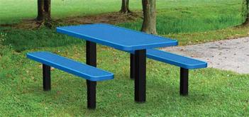 Permanent Mount Expanded Metal Picnic Table