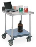 Metro Polymer Worktables with Stainless Top and Backsplash with a Solid MetroMax i Shelf Model No. LTM30XS3