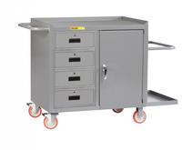 Little Giant Maintenance Cart With Cabinet and Drawers, Model RCM2448-TL-4DR