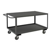 Durham 2 Shelf Stock Cart with Flush Top and Polyolefin Casters