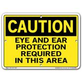 Vestil Caution Eye and Ear Protection Required