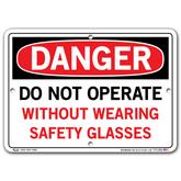 Vestil Danger Do Not Operate Without Wearing Safety Glasses