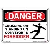 Vestil Danger Crossing or Standing on Conveyor Is Forbidden