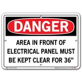 Vestil Danger Electrical Panel Kept Clear For 36"