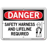 Vestil Danger Safety Harness and Lifeline Required