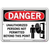 Vestil Danger Unauthorized Persons Not Permitted Beyond This Point