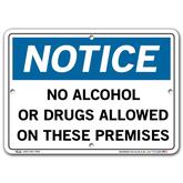 Vestil Notice No Alcohol or Drugs Allowed on These Premises