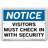 Vestil Notice Visitors Must Check In With Security