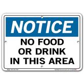 Vestil Notice No Food or Drink In This Area