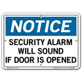 Vestil Notice Security Alarm Will Sound If Door Is Opened
