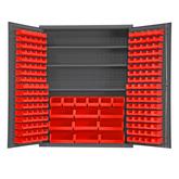 Durham 14 Gauge Cabinet with 3 Shelves and 185 Bins and No Legs