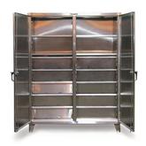 Stainless Steel Double Shift Cabinet with Drawers