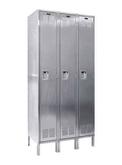 Stainless Steel Stock Lockers - Single Tier 3-Wide