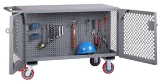 2-Sided Mobile Maintenance Cart with Pegboard or Louvered Panels