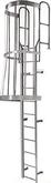 Cotterman Series F Fixed Steel Ladder with Walk Thru Handrails and Safety Cage Model No. F11WC
