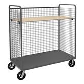 Durham 3 Sided Wire Cart with 1 Adjustable Shelf