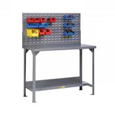 Welded Steel Workbenches with Back and End Stops and Louvered Panels