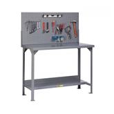 Little Giant Welded Steel Workbenches with Back and End Stops and Pegboard Panels Model No. WSL2-2448-36-PB
