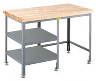Butcher Block Table/Desk with Side Shelf Storage