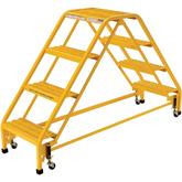 Vestil Double Sides Step Ladder with Casters Model No. LAD-DD-18-4-G