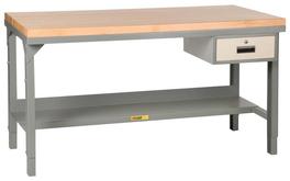 Little Giant Welded Steel Workbench with Butcher Block Top Model No. WSJ2-3060-AH-DR