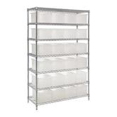 Quantum Chrome Wire Shelving System with Clear-View Dividable Grid Containers - Complete Packages WR7-92080CL